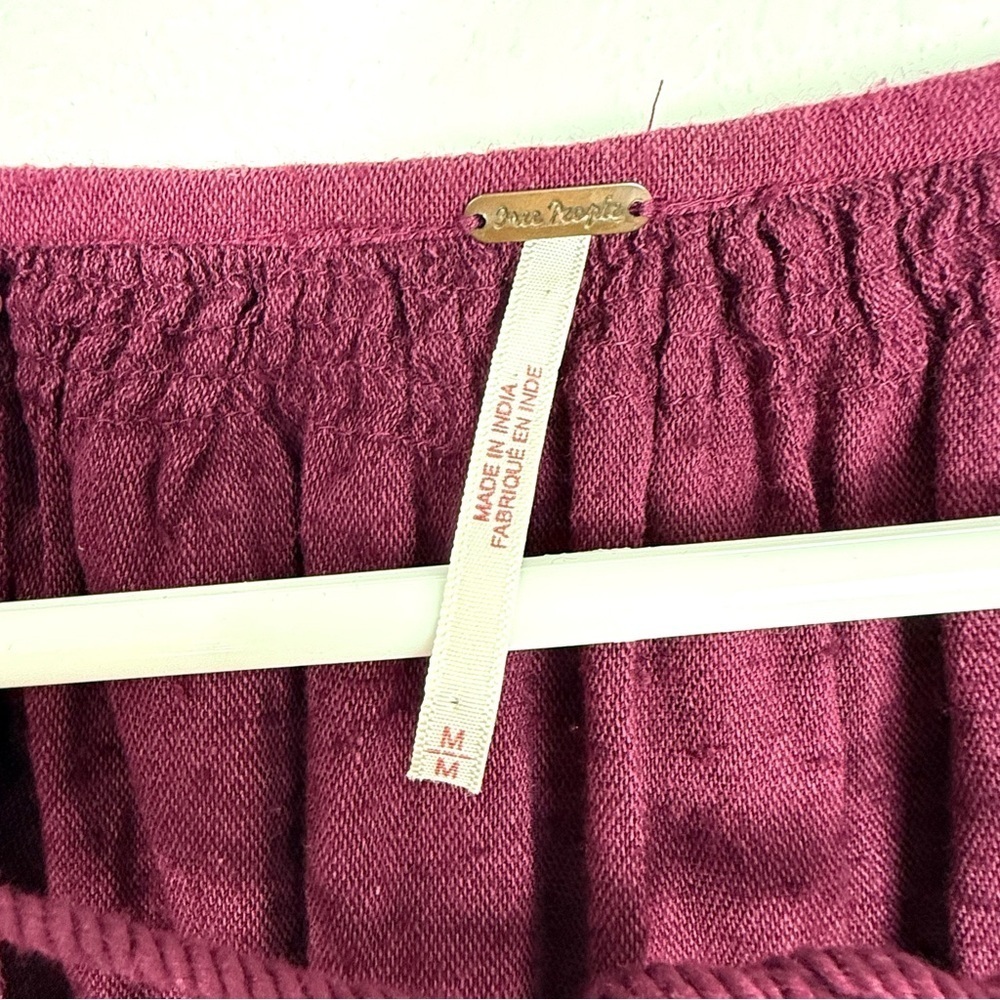 Free People Burgundy Embroidered Long Sleeve Tunic Dress - Picture 10 of 11